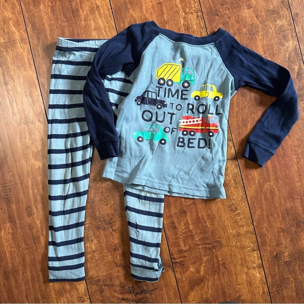 Time to Roll out of Bed Trucks boys 3T Pajamas